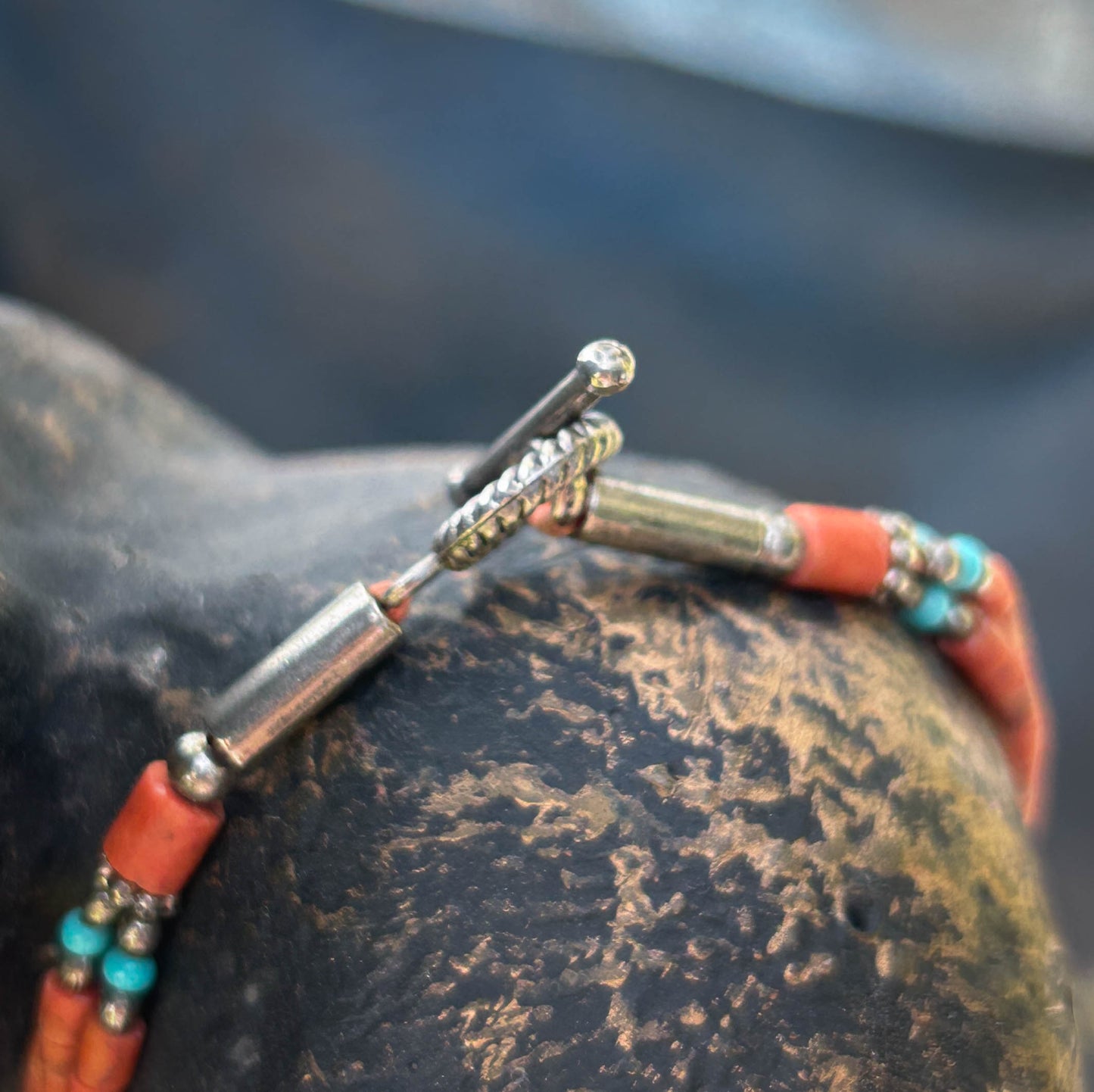 Collar de coral turquesa