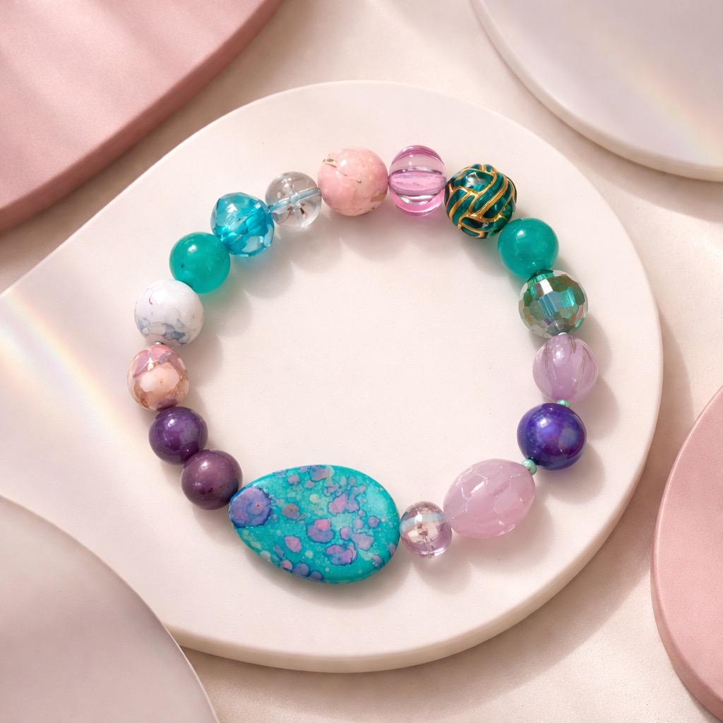Pulsera cristales y resina alta gama
