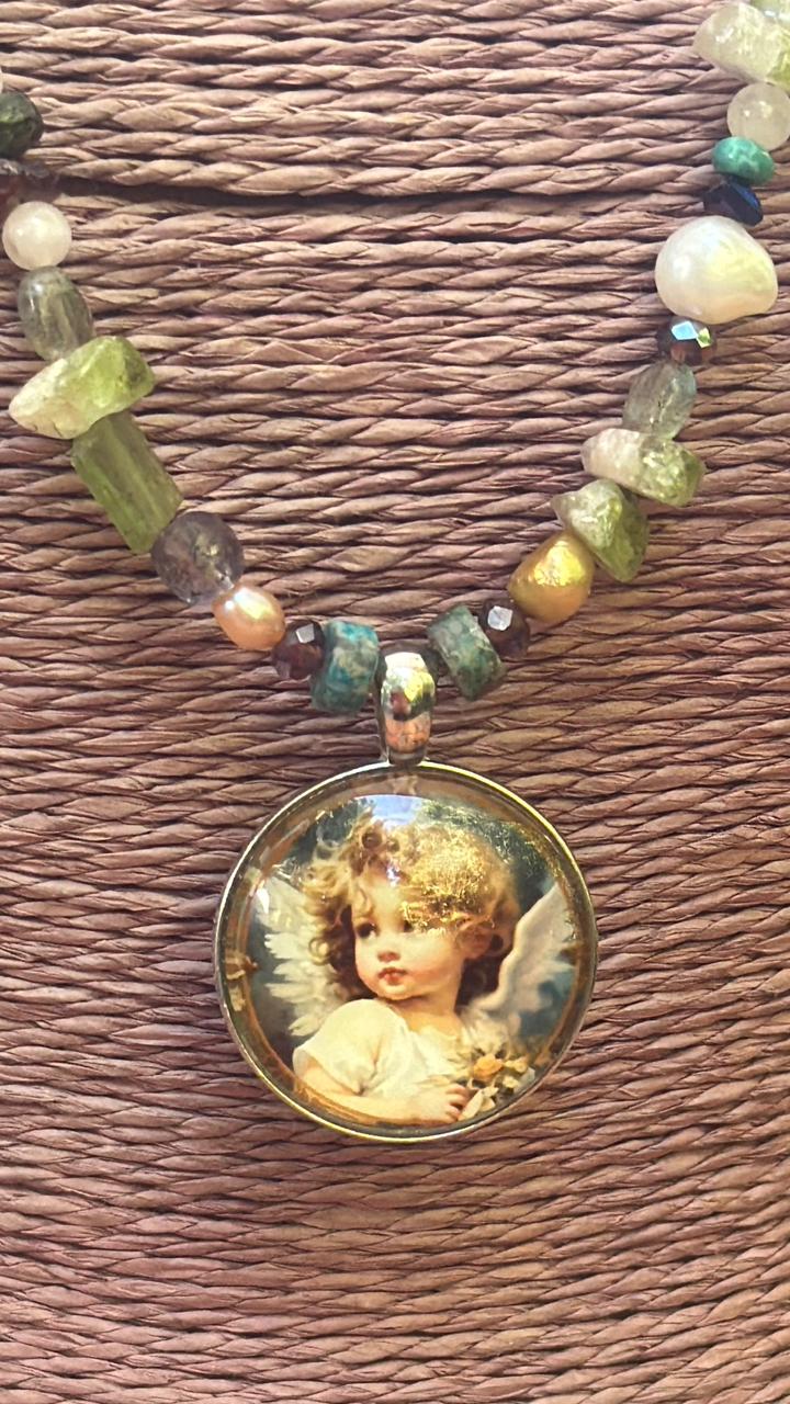 Collar de turmalinas corazón de sandía